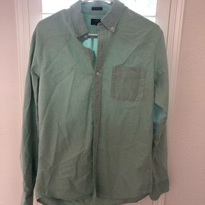 JCREW Oxford green button down Slim Medium